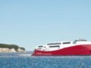 Kristiansand, Norway - 30.06.2018: Fast catamaran HSC Fjord Cat from Hirtshals to Kristiansand, Norway